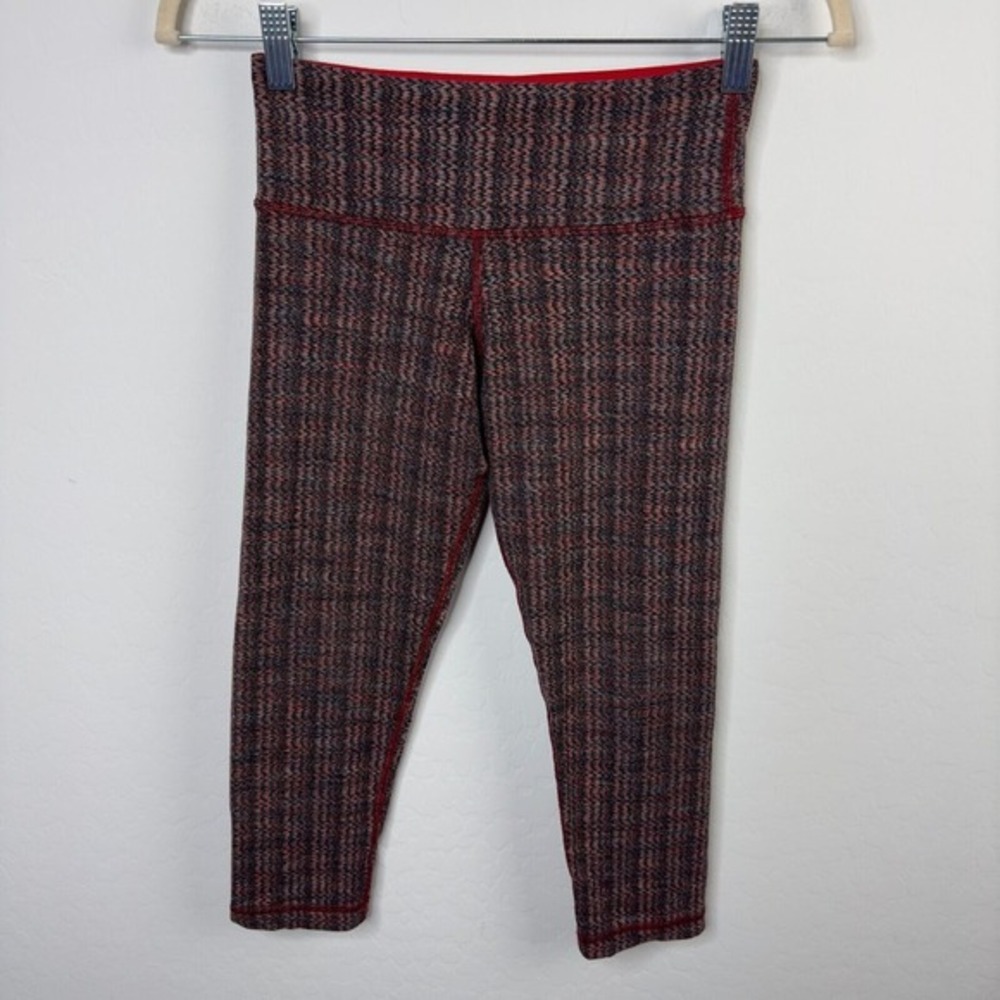 Lululemon‎ Wunder Under Crop Ziggy Wee Luon Women's Size 4 Multicolor Leggings